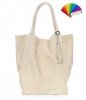 Bőr táska shopper bag Genuine Leather bézs 801
